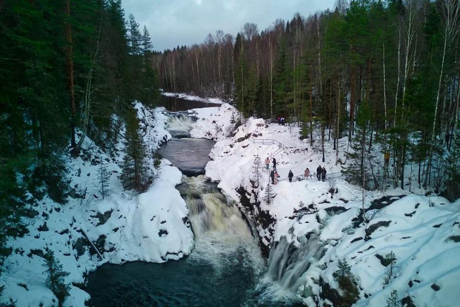 Краски Карелии - Зимний водопад Кивач