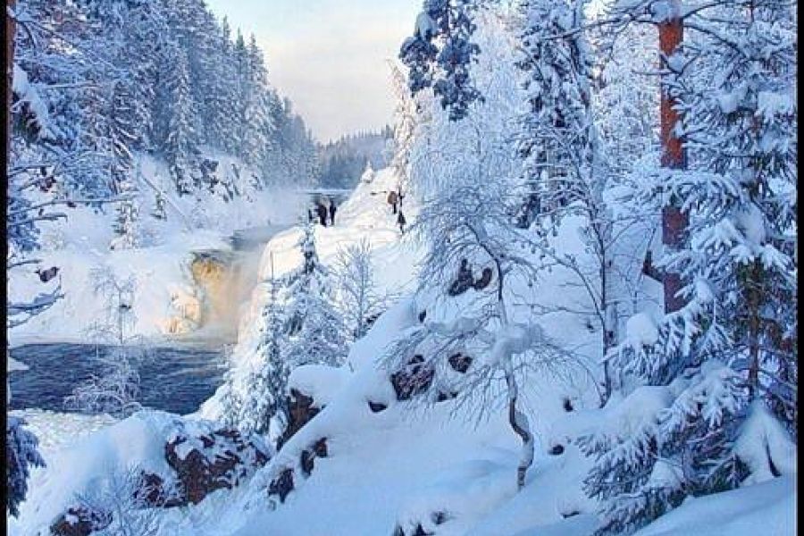 Краски Карелии - Зимний водопад Кивач